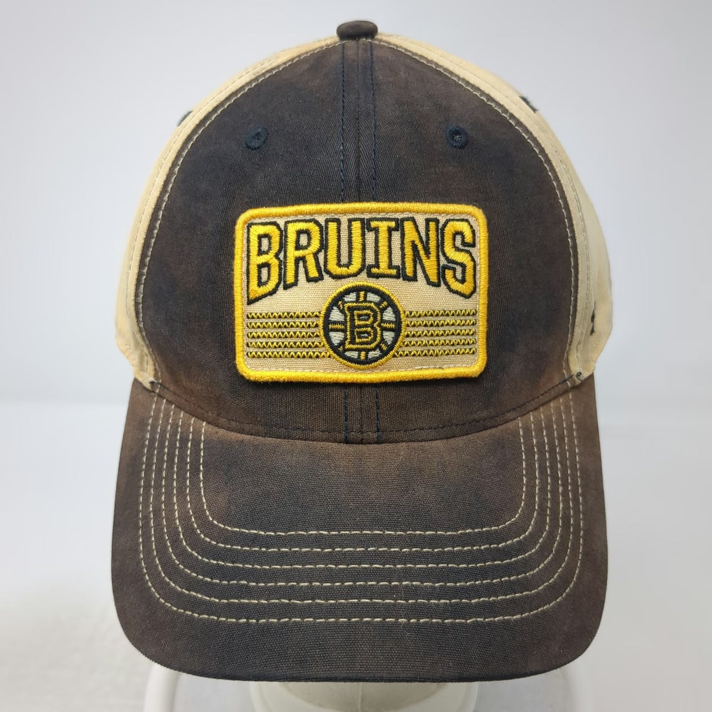 '47 Boston Bruins NHL Snapback Hat One Size Brown Tan Washed Patch Strapback