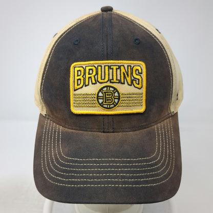 '47 Boston Bruins NHL Snapback Hat One Size Brown Tan Washed Patch Strapback
