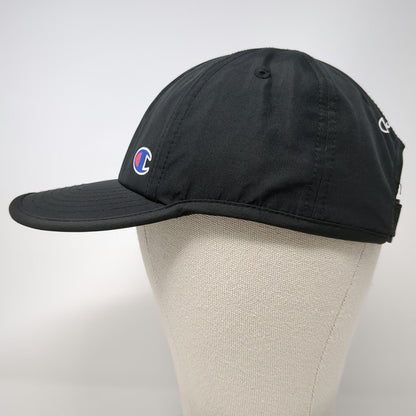 Champion Baseball Cap Black One Size Adjustable Strapback Embroidered Logo hat