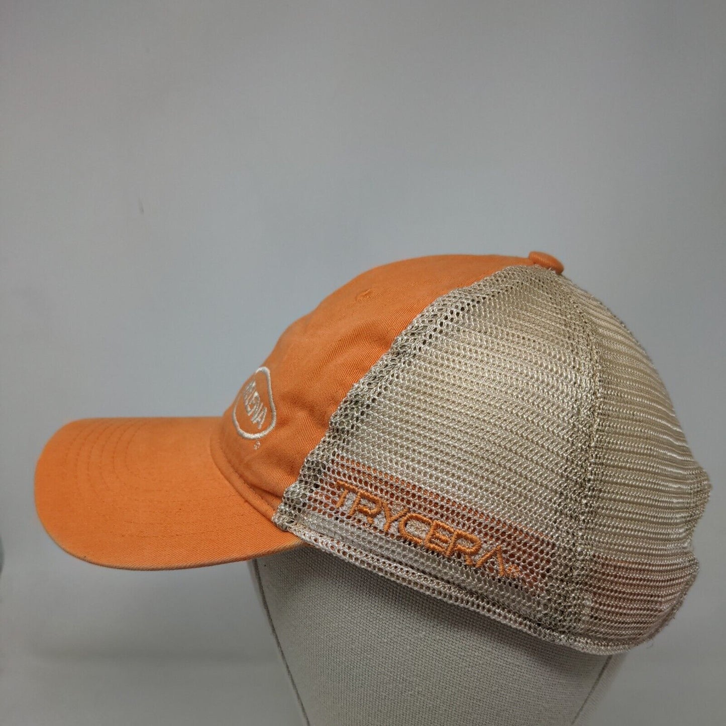 Helena Trycera Snap Back Trucker Hat Orange OSFM Adjustable Mesh Back OC