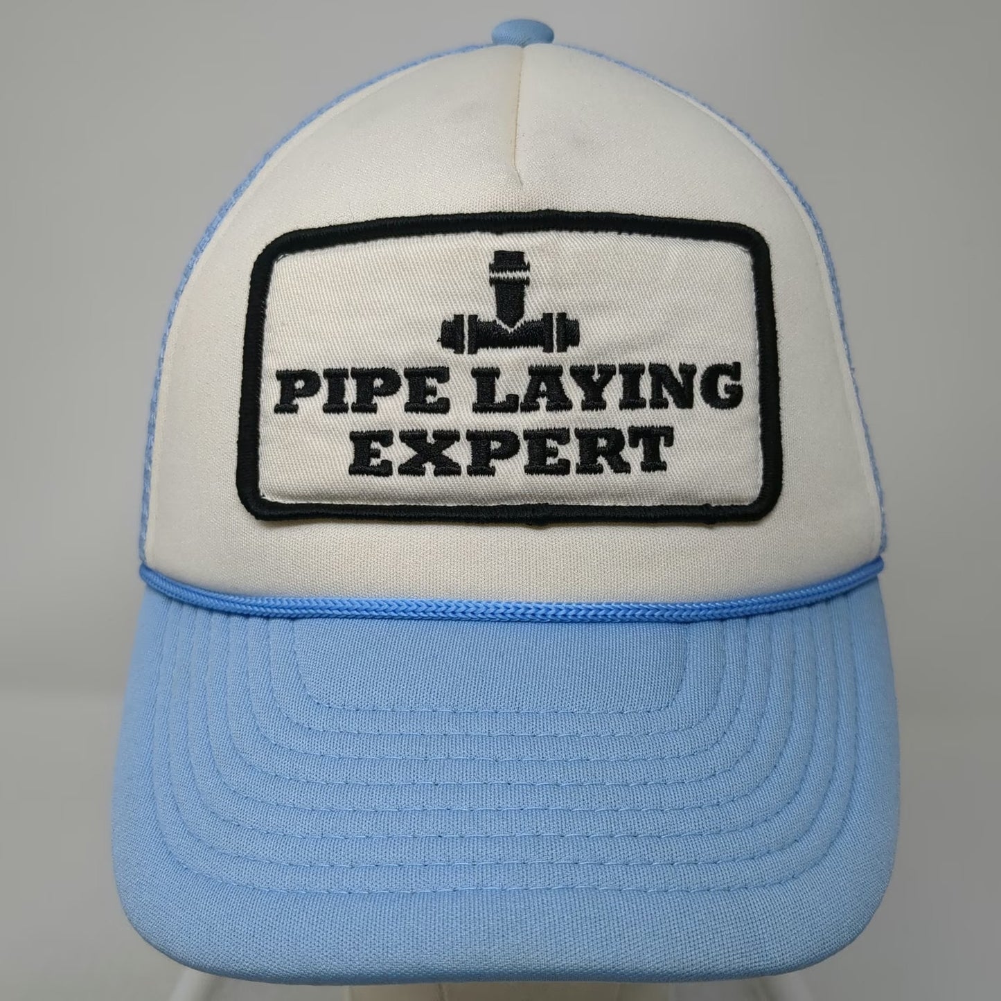 Spirit Trucker Hat Blue One Size Pipe Laying Expert Mesh Foam Snapback Rope