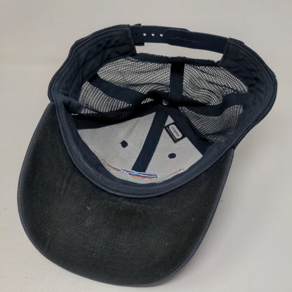 Patagonia Snapback Trucker Hat Blue One Size Embroidered Adjustable Mesh Back