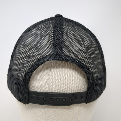 Shop Strange Trucker Hat Black One Size Leather Patch Monkey Logo Snapback