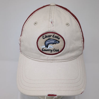 Clear Lake Country Club Snapback Trucker Hat Multi OS Mesh Back Distressed Pukka