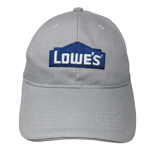 Lowe's Strapback Hat Gray OSFM Solid Embroidered Adjustable 6 Panel