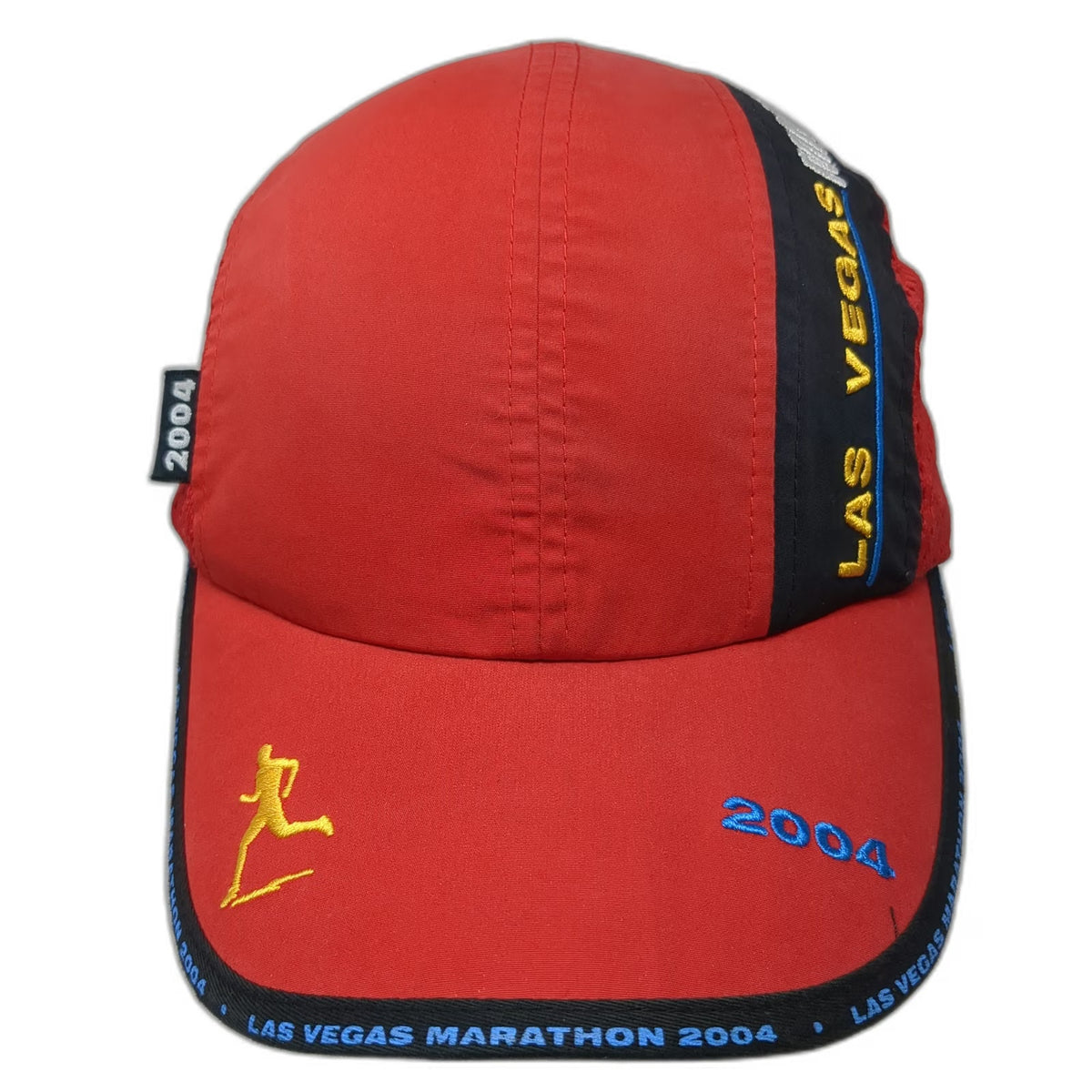 Red Baseball Cap One Size Las Vegas Marathon 2004 Mesh Strapback Blue Black Hat