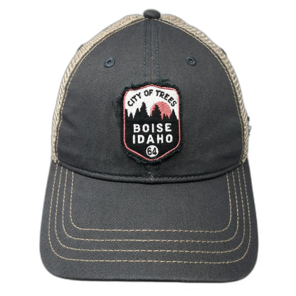 Camp David Trucker Hat Gray One Size Boise Idaho City Trees Patch Snapback Mesh