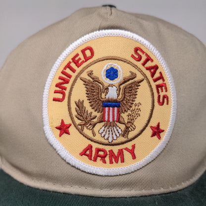 Otto Men's Snapback Hat Tan Green OSFM Embroidered United States Army Logo