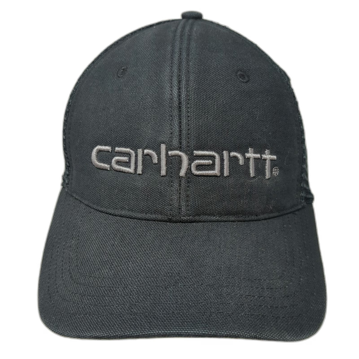 Carhartt Trucker Hat Black One Size Mesh Back Snapback Canvas Structured Logo