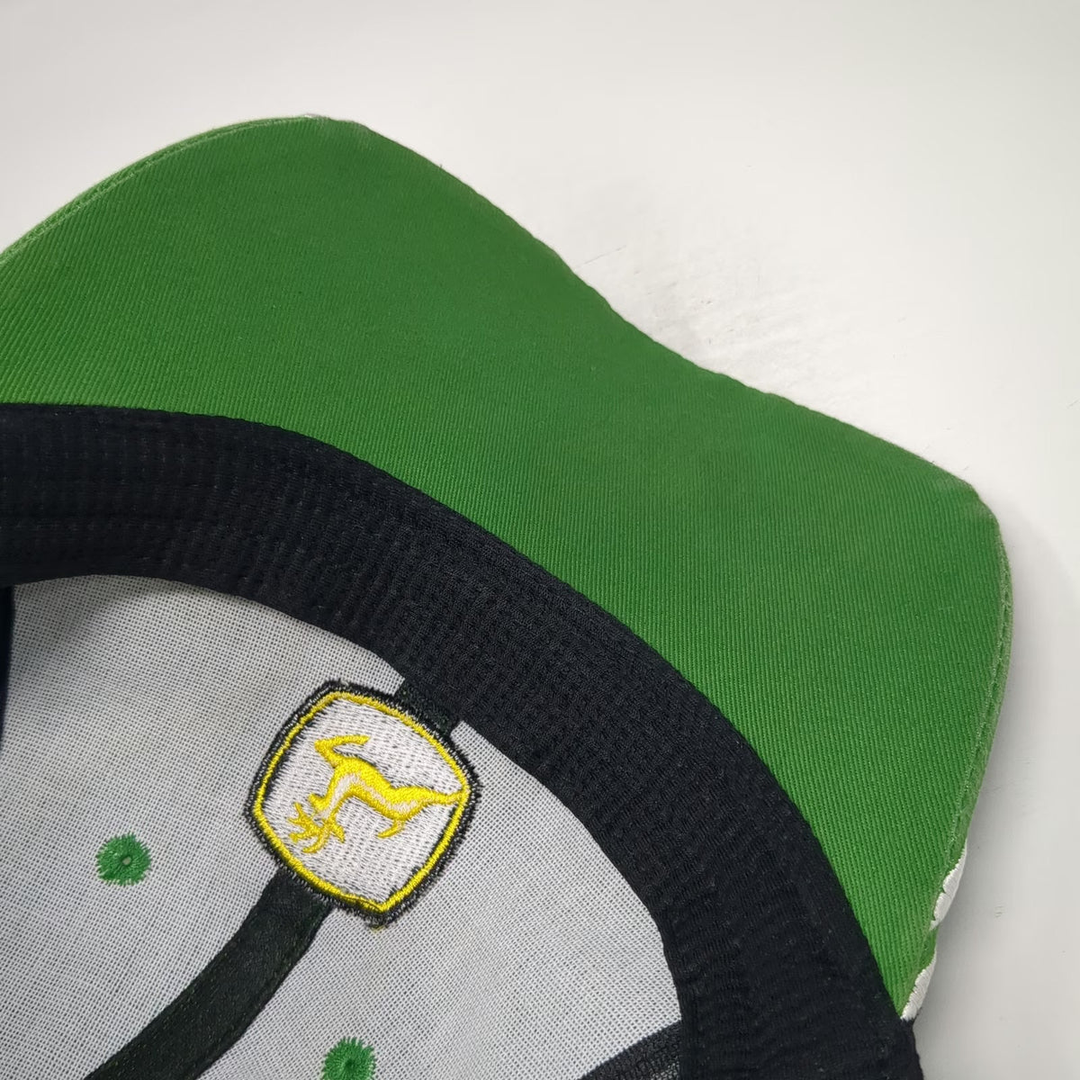John Deere Baseball Cap Green One Size Mesh Back Contrast Piping Strapback Hat
