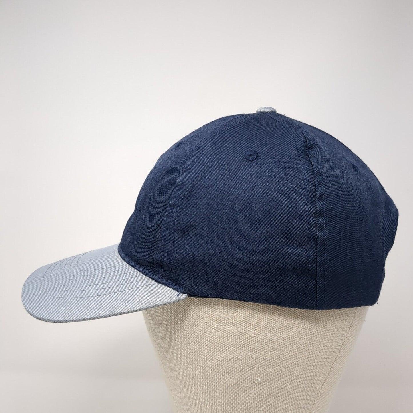 Unbranded Snapback Hat Blue One Size Adjustable Vented Holes 6 Panel Blank