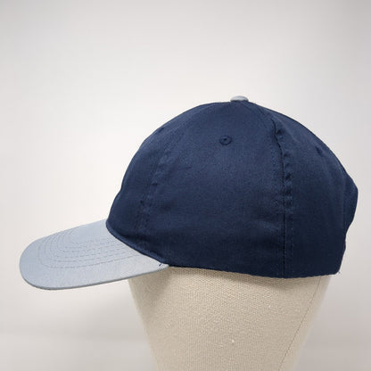 Unbranded Snapback Hat Blue One Size Adjustable Vented Holes 6 Panel Blank
