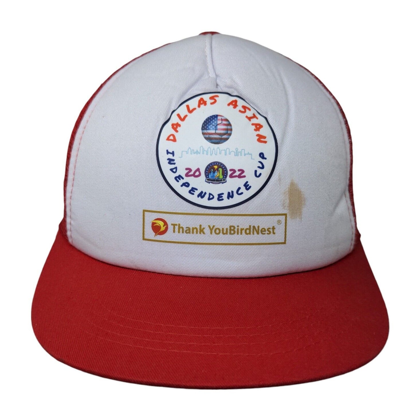 2022 Dallas Asian Independence Cup Snapback Trucker Hat Red One Size Mesh Back
