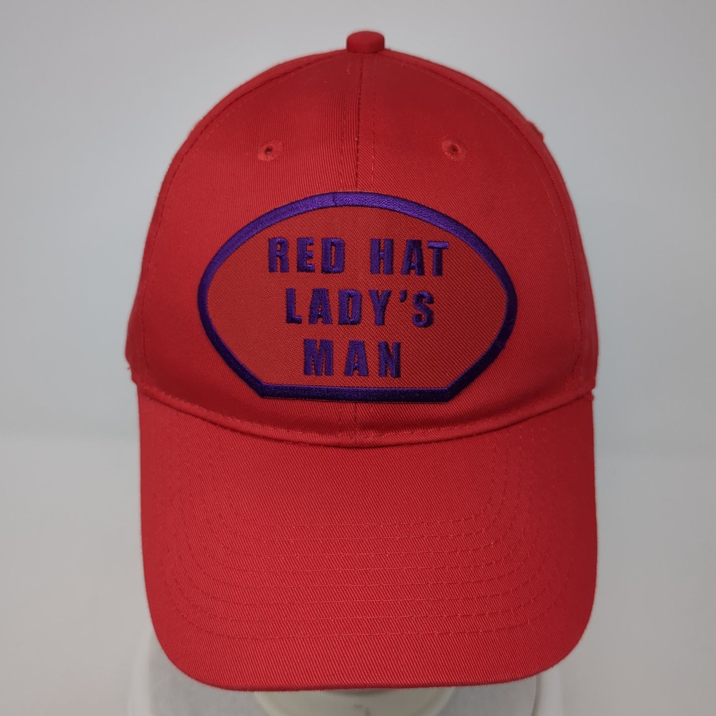 Red Hat Lady's Man Snapback Hat Red One Size Adjustable 6 Panel Otto