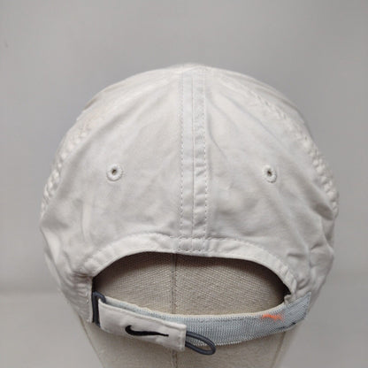 Nike Strapback Hat White OSFA Adjustable Embroidered Swoosh Logo 6 Panel