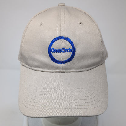 Great Circle Snapback Hat Beige One Size Solid Adjustable Embroidered