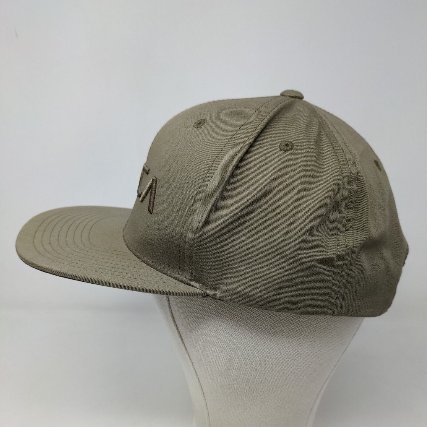 RVCA Men's Snapback Hat Green Embroidered Logo Cotton Blend Adjustable