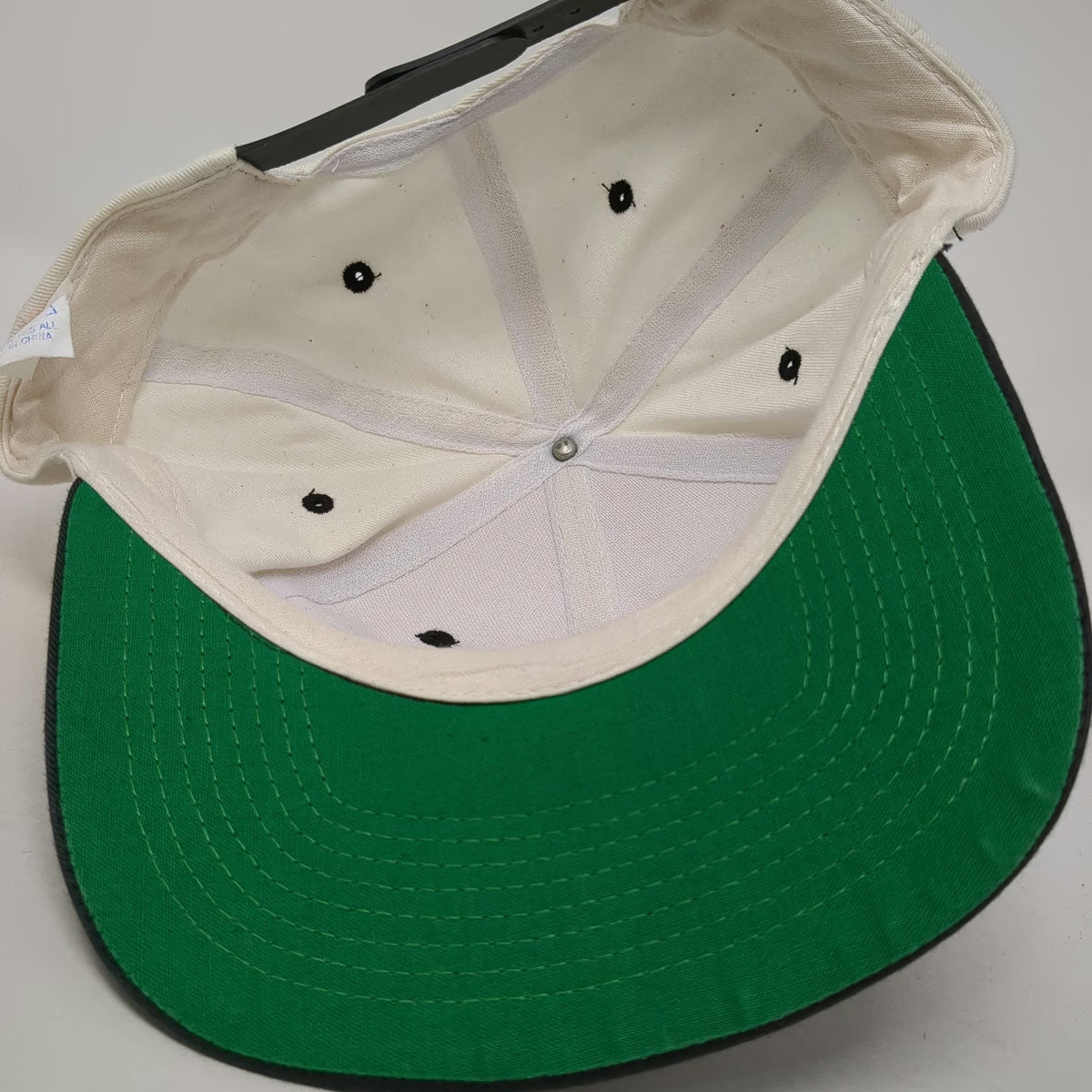 Snapback White Black One Size Green Underbrim Ft Myers Beach FL FMB Logo Hat