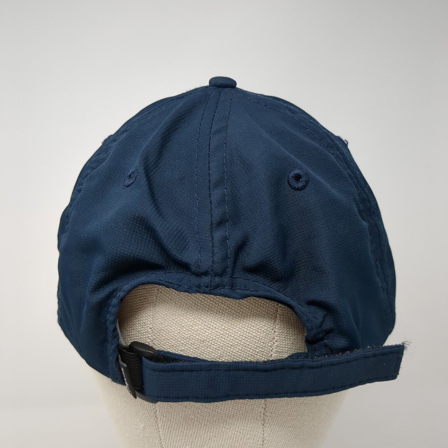 Clear Mountain Bank Strapback Hat Blue XL Fit Adjustable Embroidered Imperial