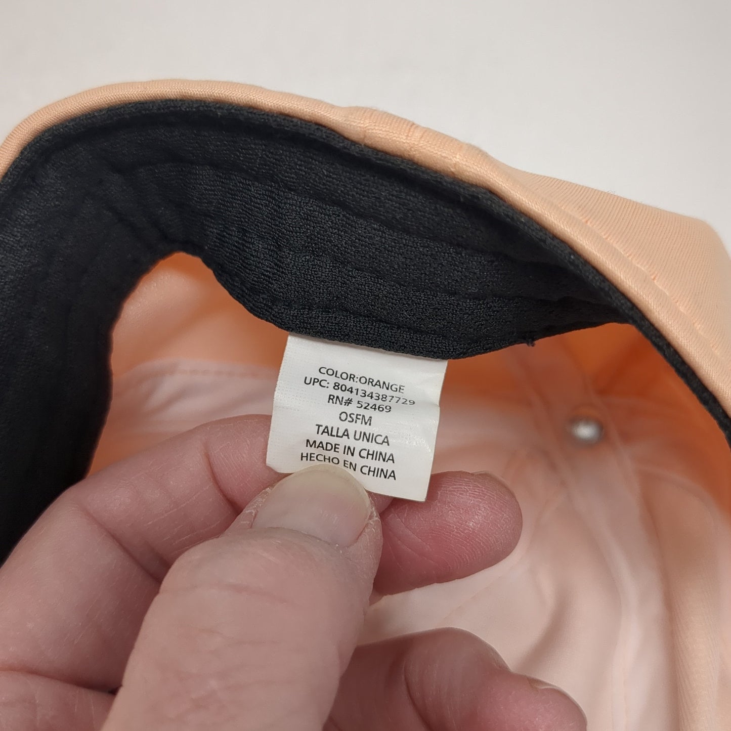 Unbranded Slideback Baseball Cap Orange One Size Adjustable Lightweight Blank