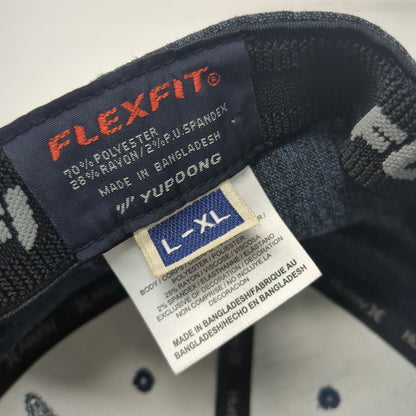 Hurley Baseball Cap Blue XL Flexfit Marled Heather Fabric Embroidered Hat