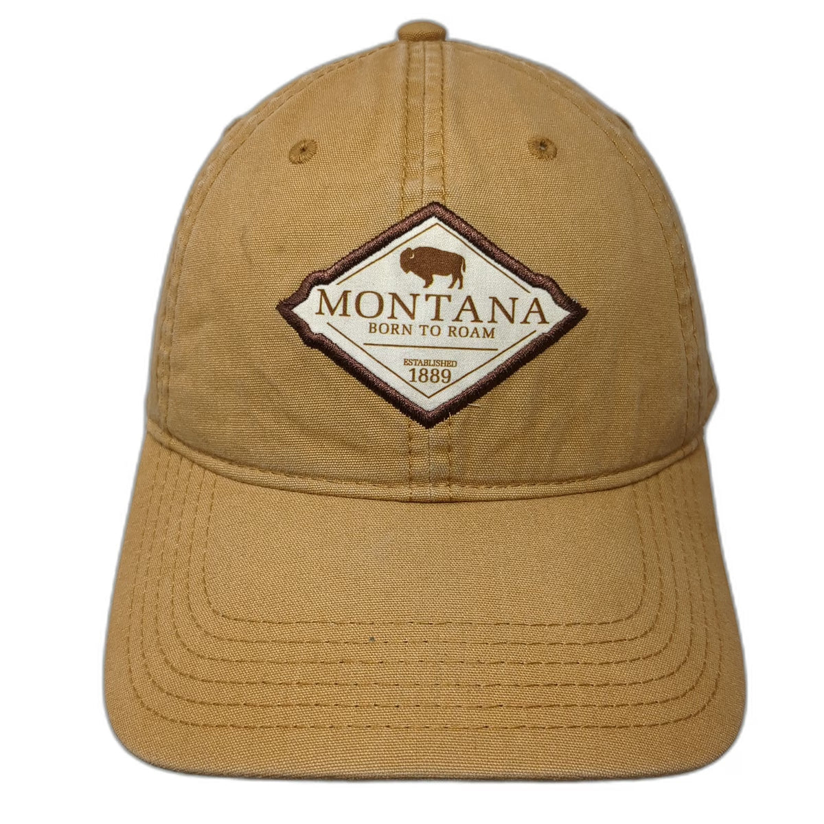 Legacy Baseball Cap Brown One Size Montana Bison Patch Slideback Cotton Hat