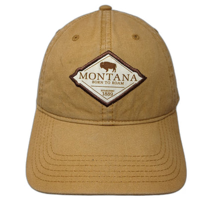 Legacy Baseball Cap Brown One Size Montana Bison Patch Slideback Cotton Hat