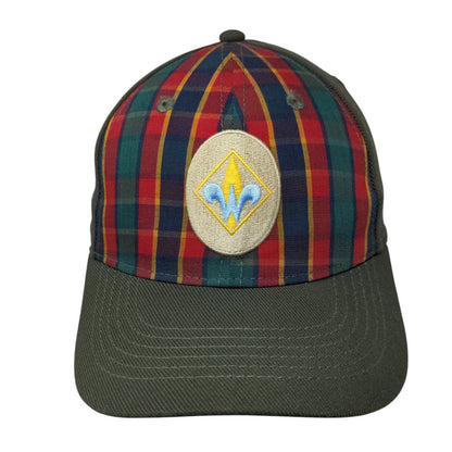 Boy Scout of America Webelo Fitted Cap Green S/M Embroidered Plaid Vented Holes