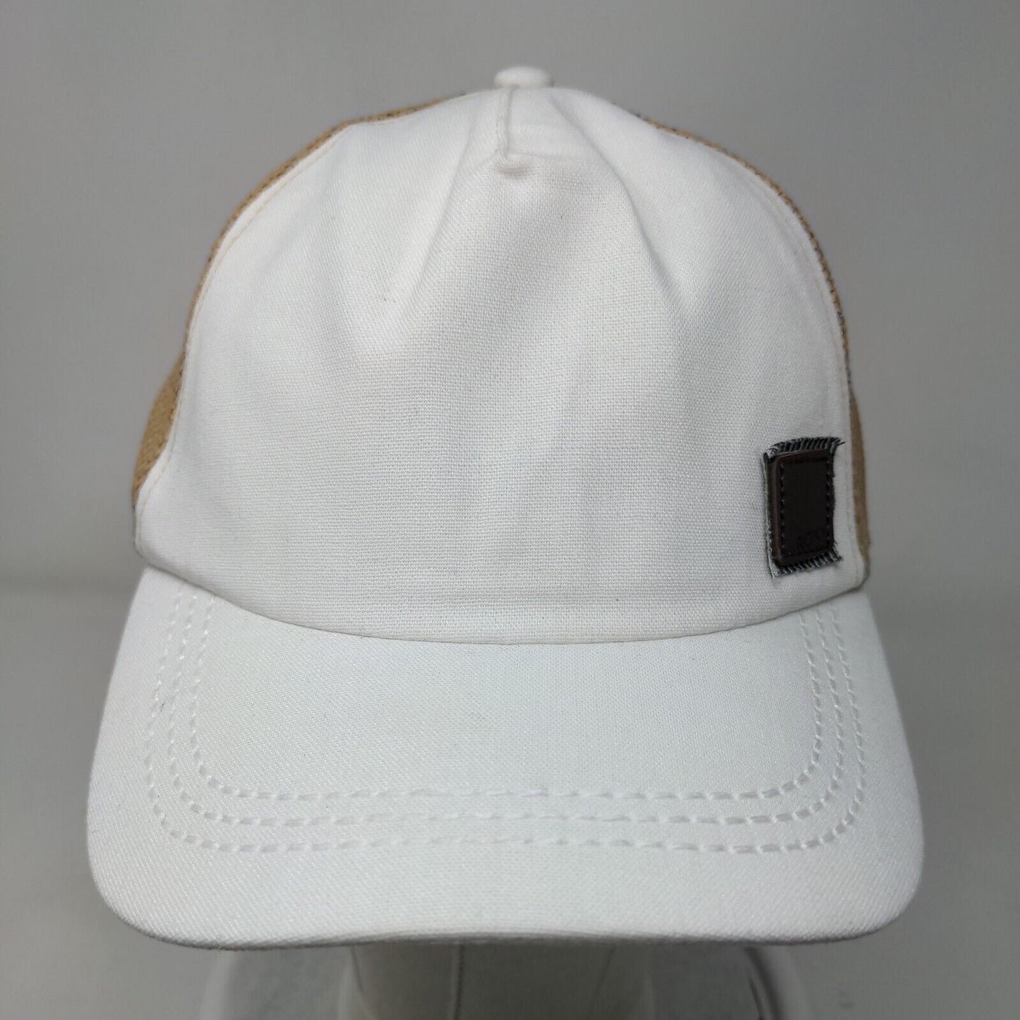 Roxy Strapback Hat Multi One Size Adjustable Colorblock Leather Patch