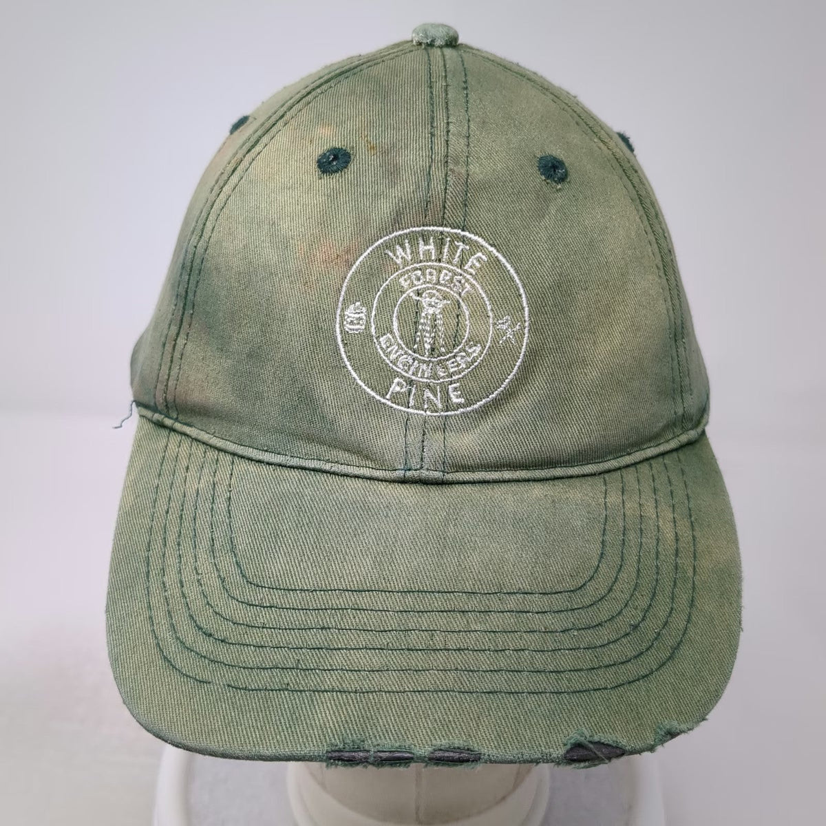 BIG Baseball Cap Green OSFM White Pine Forest Engineers Adjustable Cotton Hat