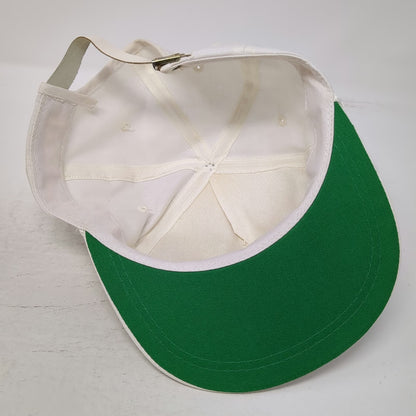 ConAgra 5 Panel White Hat Vintage Slideback Rope Trim Green Underbrim Patch