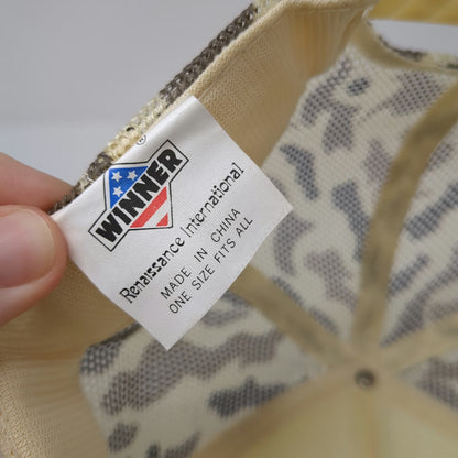 Winner Superdeck Duck Camo Beige Brown Trucker Hat One Size Mesh Rope Snapback