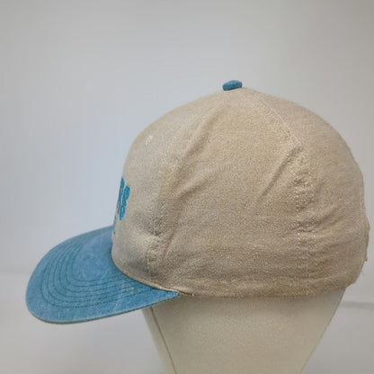 Rogers Seed Co Snapback Hat Beige Blue One Size Made in USA Canvas Denim Work