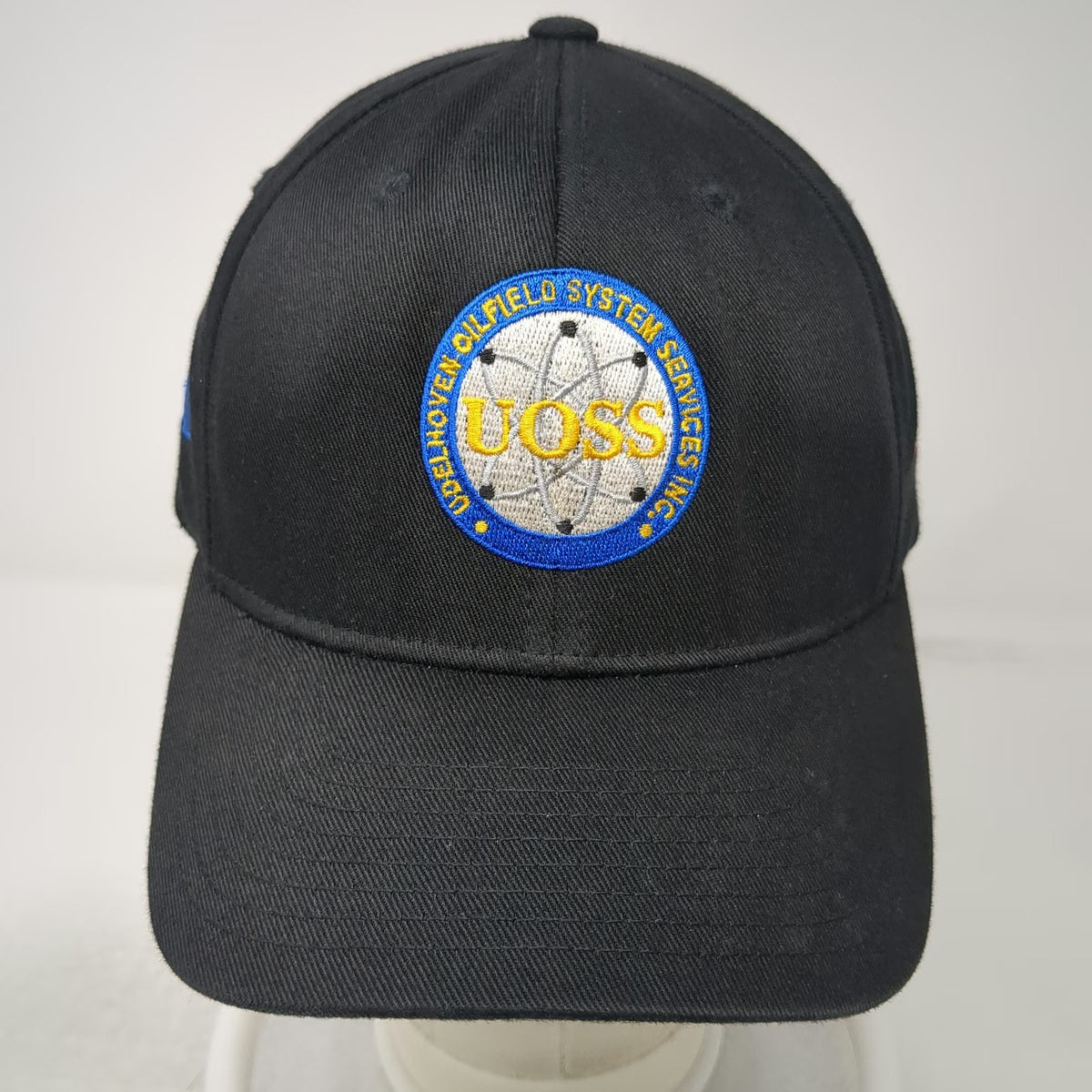 Flexfit Baseball Cap Black XL Alaska US Flag UOSS Oilfield Services Fitted Hat