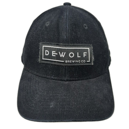 Dewolf Brewing Co Baseball Cap Black One Size Corduroy Patch Slideback Hat Logo