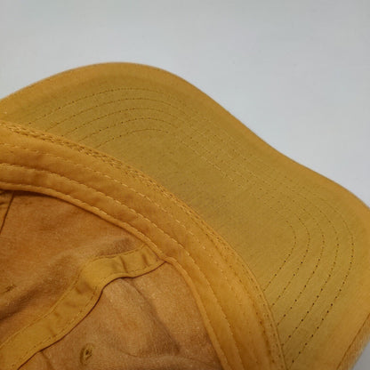 Unbranded Strapback Hat Orangish-Tan One Size Vented Holes 6 Panel Blank