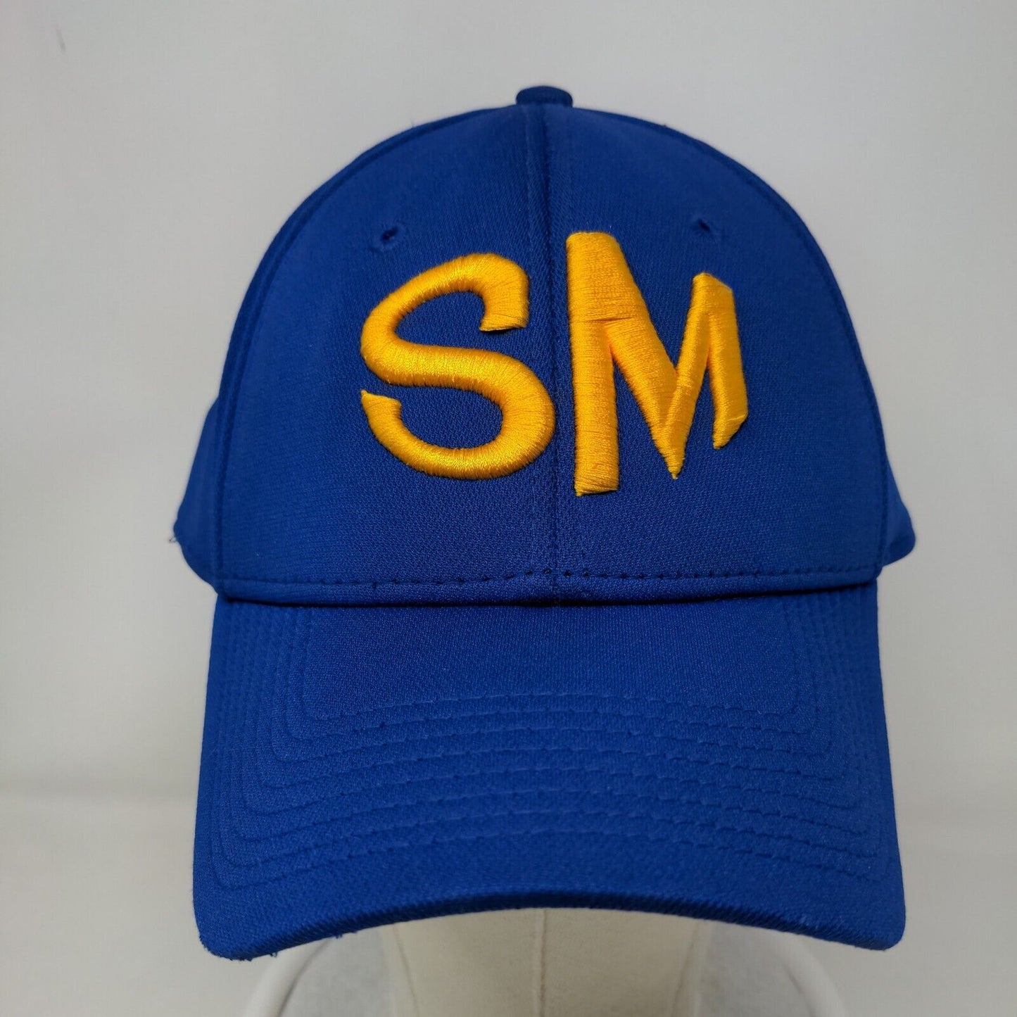 OC Sports Men's Fitted Hat Blue Size L/XL Embroidered Cowboy SM Logo