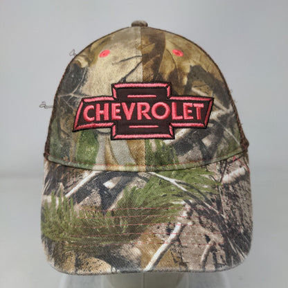 Chevrolet Strapback Mesh Back Trucker Hat Camo OSFM Embroidered