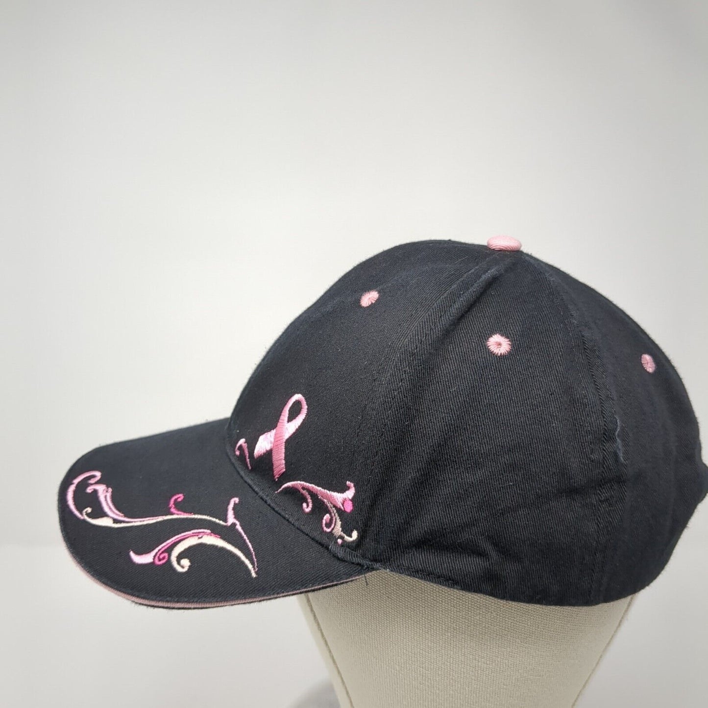 Pink Ribbon Slideback Hat Black One Size The Breast Cancer Site 6 Panel