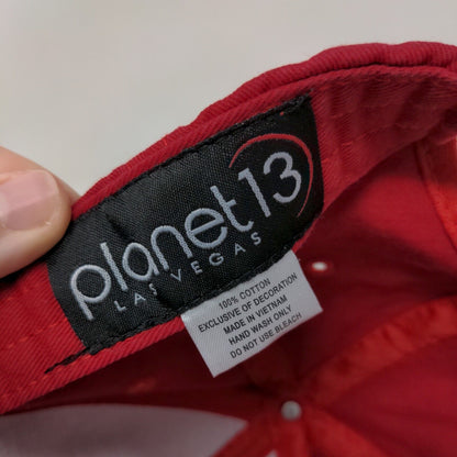 Planet 13 Las Vegas Snapback Hat Red One Size Adjustable Embroidered 6 Panel