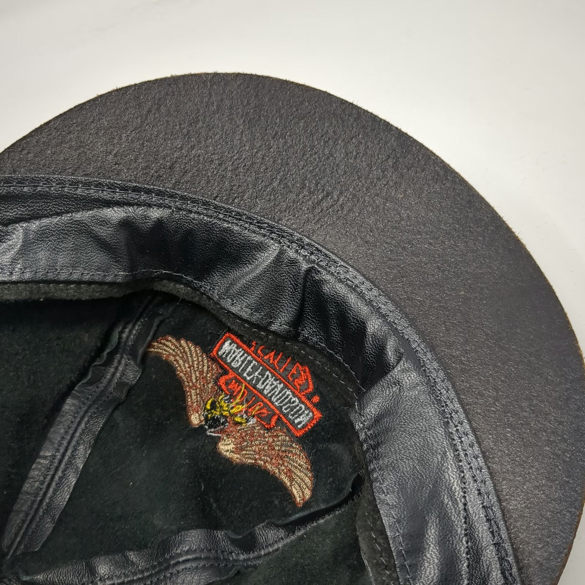 Harley-Davidson Army Cap Hat Black One Size Leather Chain Logo Embroidered Biker
