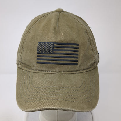 American Flag Army Strapback Baseball Cap Brown One Size Adjustable Patriotic