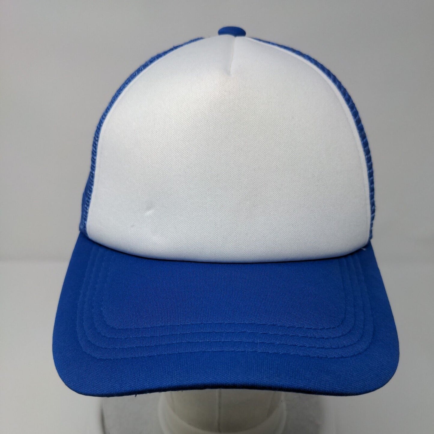 Unbranded Strapback Trucker Hat Blue One Size Adjustable Mesh Back Blank