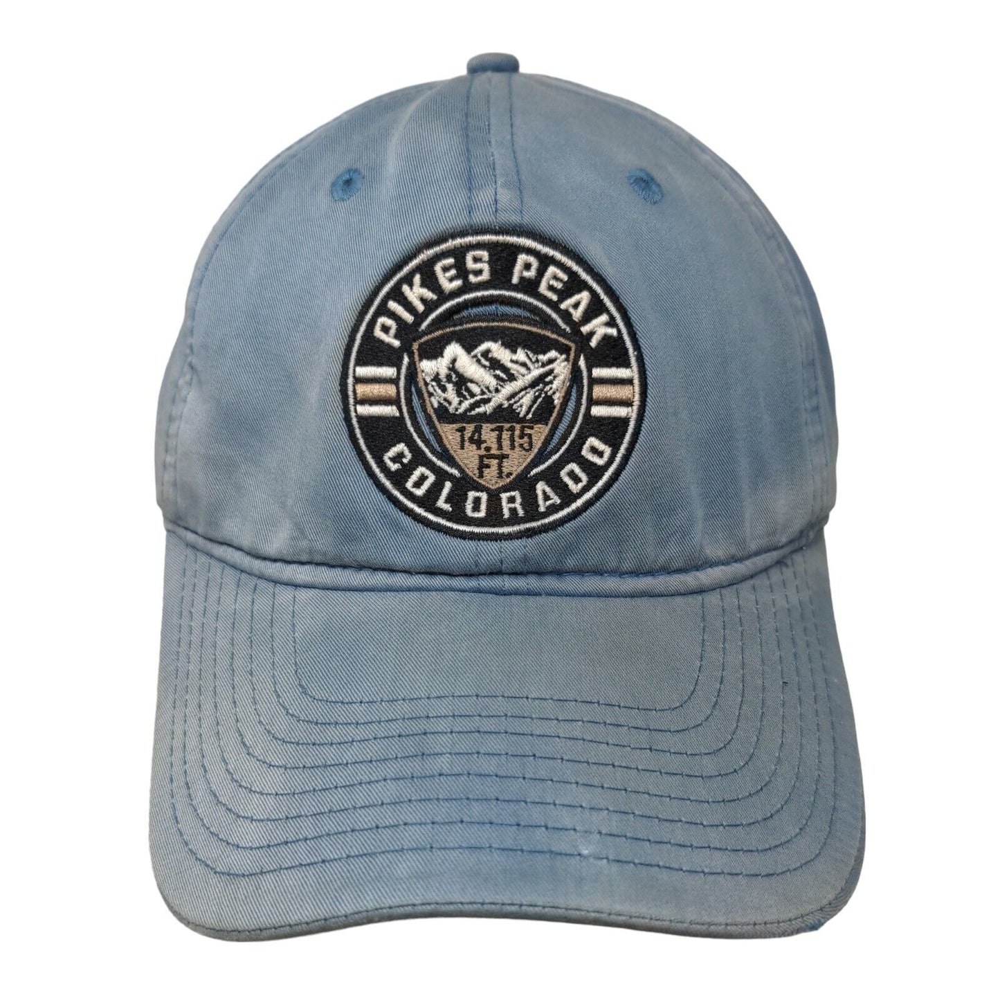Pikes Peak Colorado Slideback Hat Blue OSFM Embroidered Gear For Sports