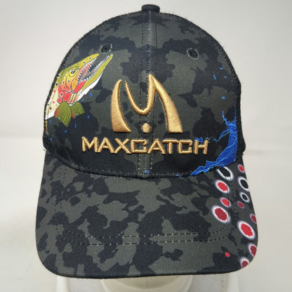 Maxcatch Gray Trucker Hat One Size Fishing Camo Snapback Mesh Trout Logo Gear