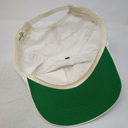 Hogan 5 Panel White One Size Rope Snapback Golf Hat Green Underbrim Script Logo