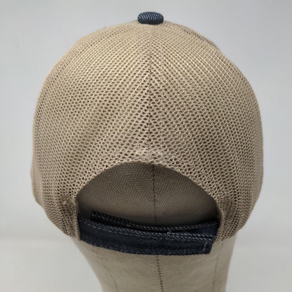 Panera Bread Men's Strapback Mesh Back Hat Tan Blue Adjustable Uniform Employee