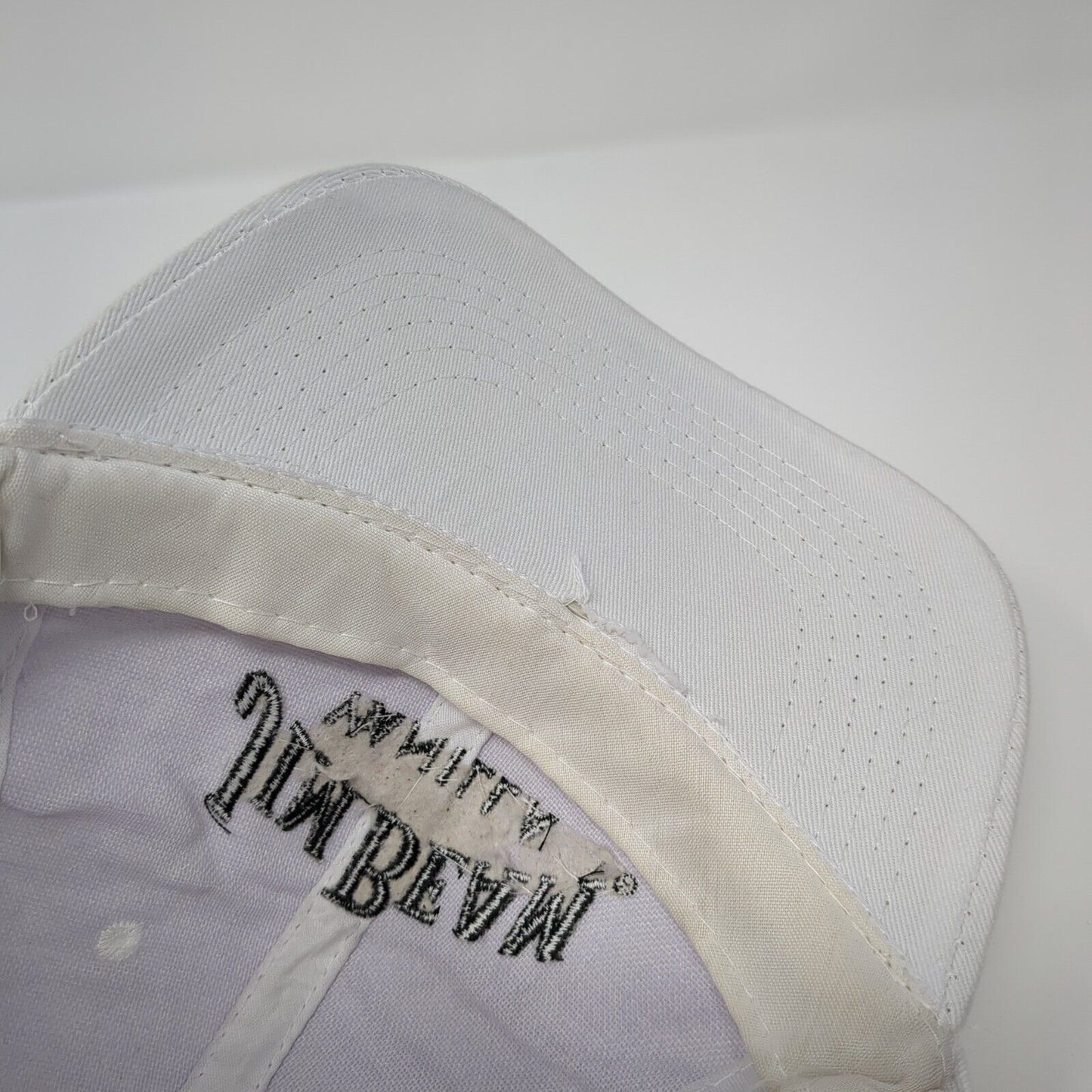 Jim Beam Vanilla Slideback Hat White One Size Adjustable Embroidered 6 Panel