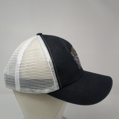 Skull Snapback Mesh Back Trucker Hat Black One Size Adjustable Colorblock