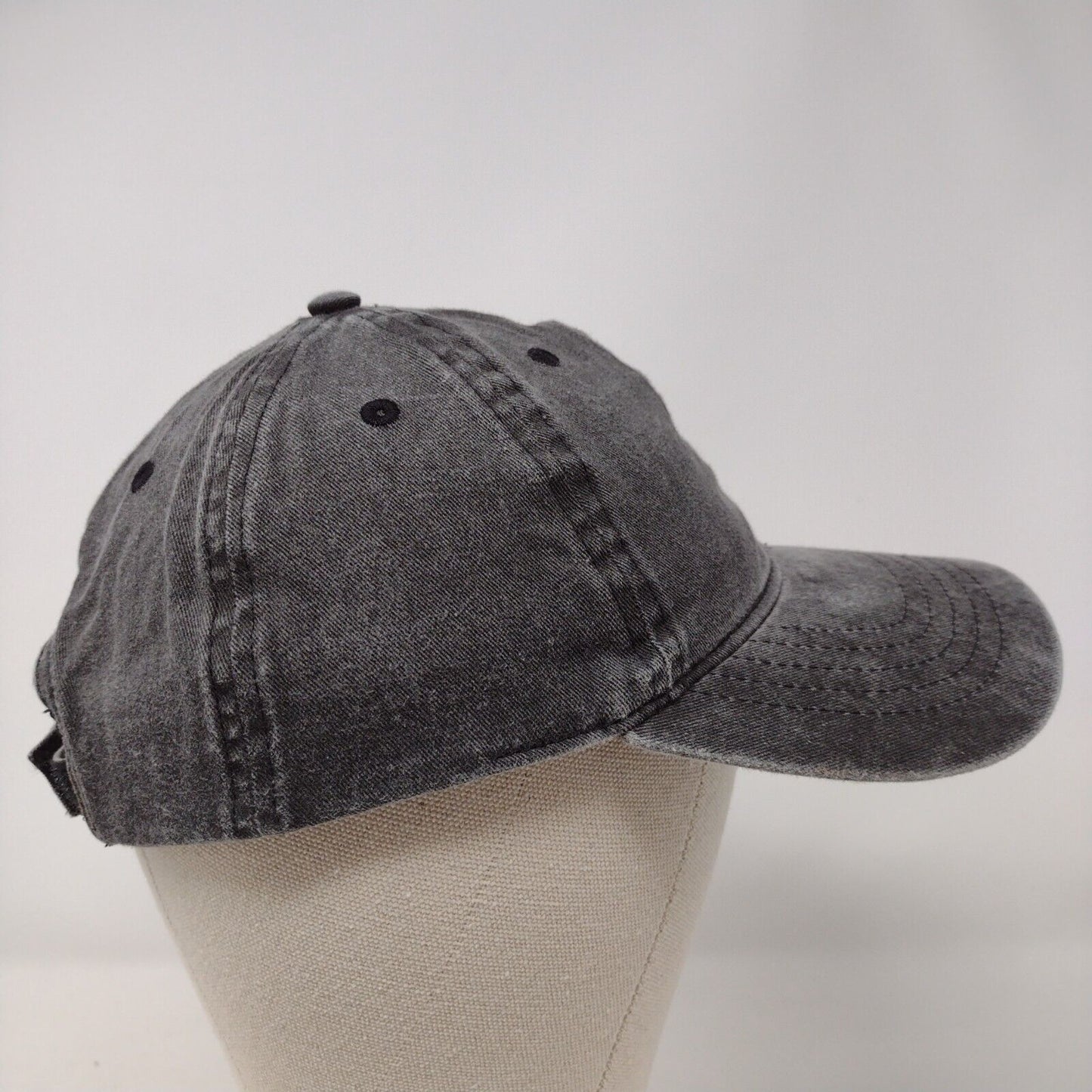 Unbranded Strapback Hat Gray OSFM Solid Adjustable Blank 6 Panel